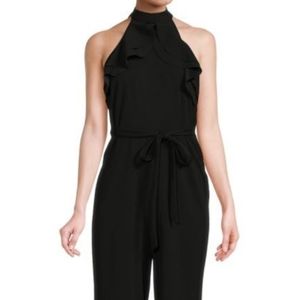 BEBEHalter Neck Ruffle Jumpsuit